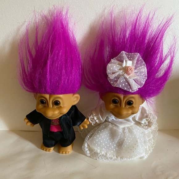 Bride and Groom RussTroll 4" Wedding Dolls circa 1 - Picture 2 of 6